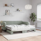 Sofá cama nido con colchón terciopelo verde oscuro 90x200 cm