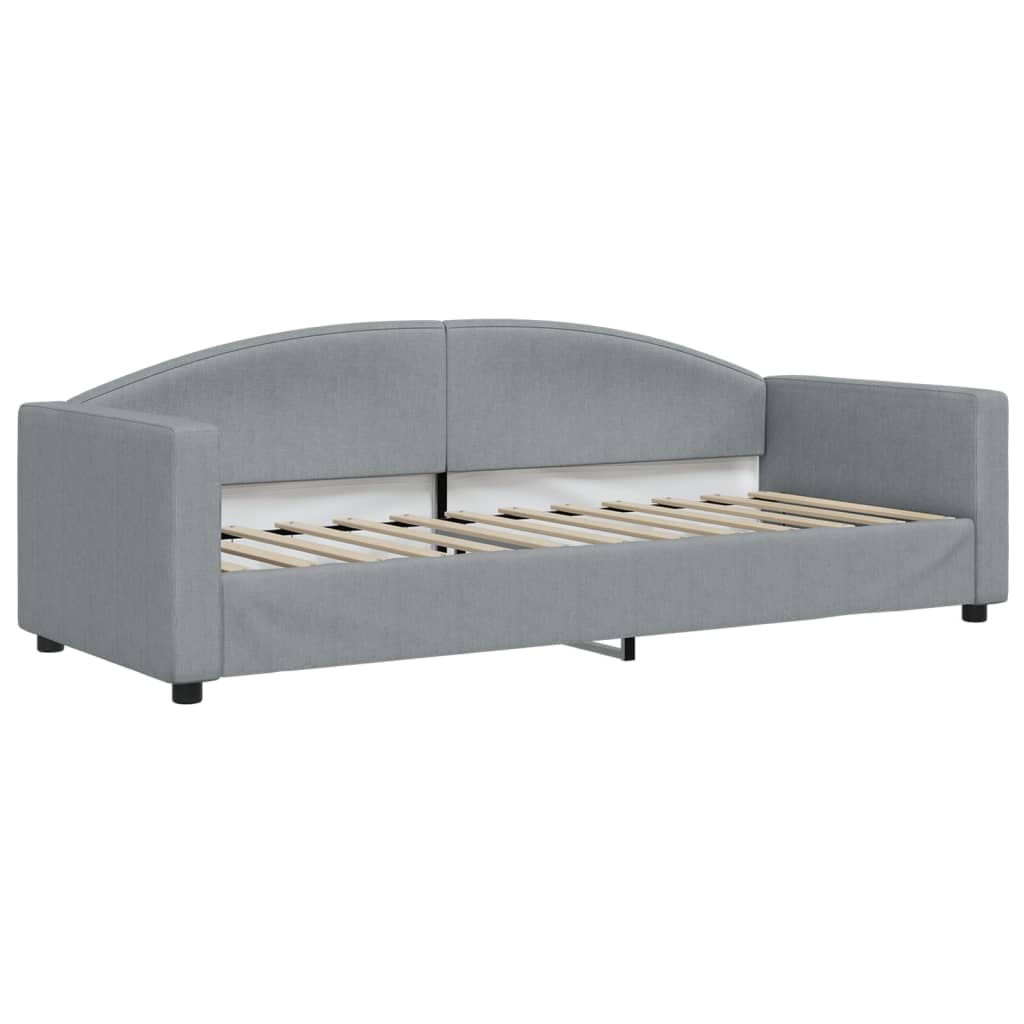 Sofá cama con colchón tela gris claro 80x200 cm
