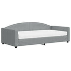 Sofá cama con colchón tela gris claro 100x200 cm