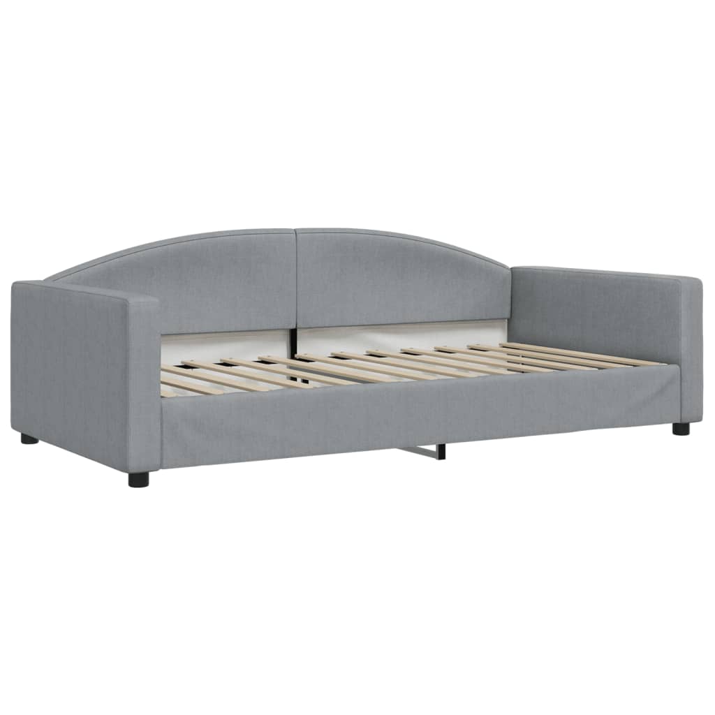Sofá cama con colchón tela gris claro 100x200 cm