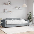 Sofá cama con colchón tela gris claro 100x200 cm