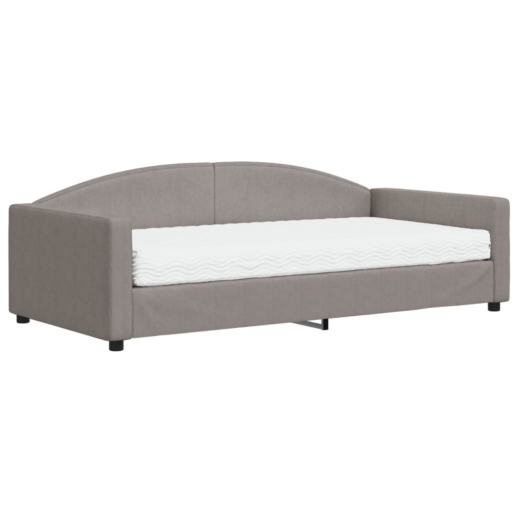 Sofá cama con colchón tela gris taupe 100x200 cm