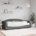 Sofá cama con colchón tela gris oscuro 90x190 cm