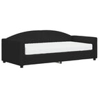 Sofá cama con colchón tela negro 90x190 cm