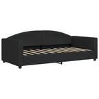 Sofá cama con colchón tela negro 90x190 cm