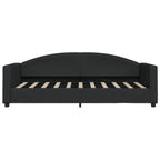 Sofá cama con colchón tela negro 90x190 cm