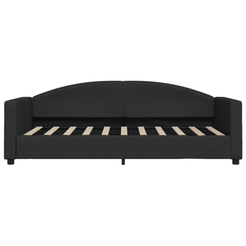 Sofá cama con colchón tela negro 90x190 cm