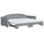 Sofá cama nido con colchón tela gris claro 80x200 cm