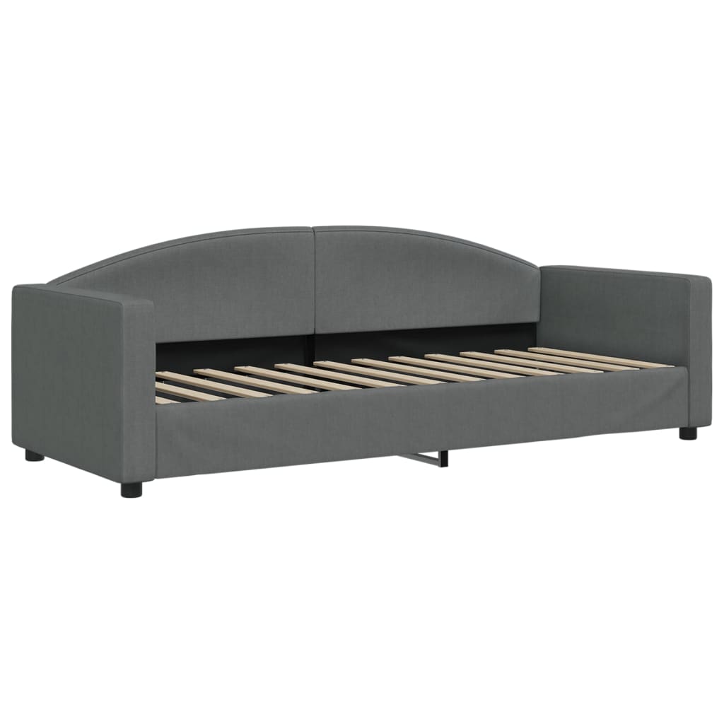 Sofá cama nido con colchón tela gris oscuro 80x200 cm