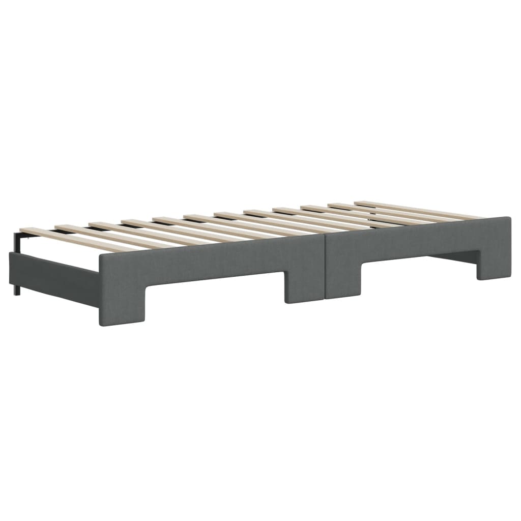 Sofá cama nido con colchón tela gris oscuro 80x200 cm