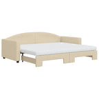 Sofá cama nido con colchón tela crema 90x200 cm