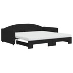 Sofá cama nido con colchón tela negro 100x200 cm