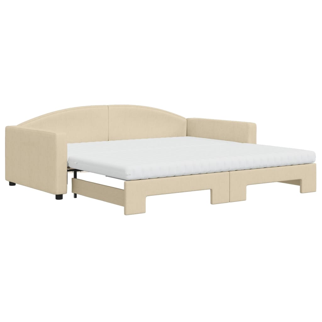 Sofá cama nido con colchón tela crema 100x200 cm