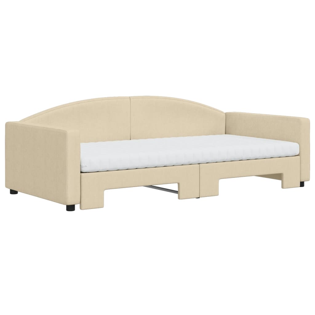 Sofá cama nido con colchón tela crema 100x200 cm