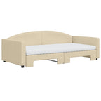 Sofá cama nido con colchón tela crema 100x200 cm