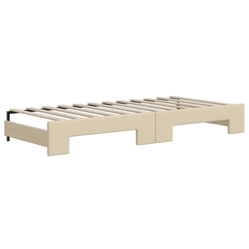 Sofá cama nido con colchón tela crema 100x200 cm