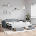 Sofá cama nido con cajones tela gris claro 100x190 cm