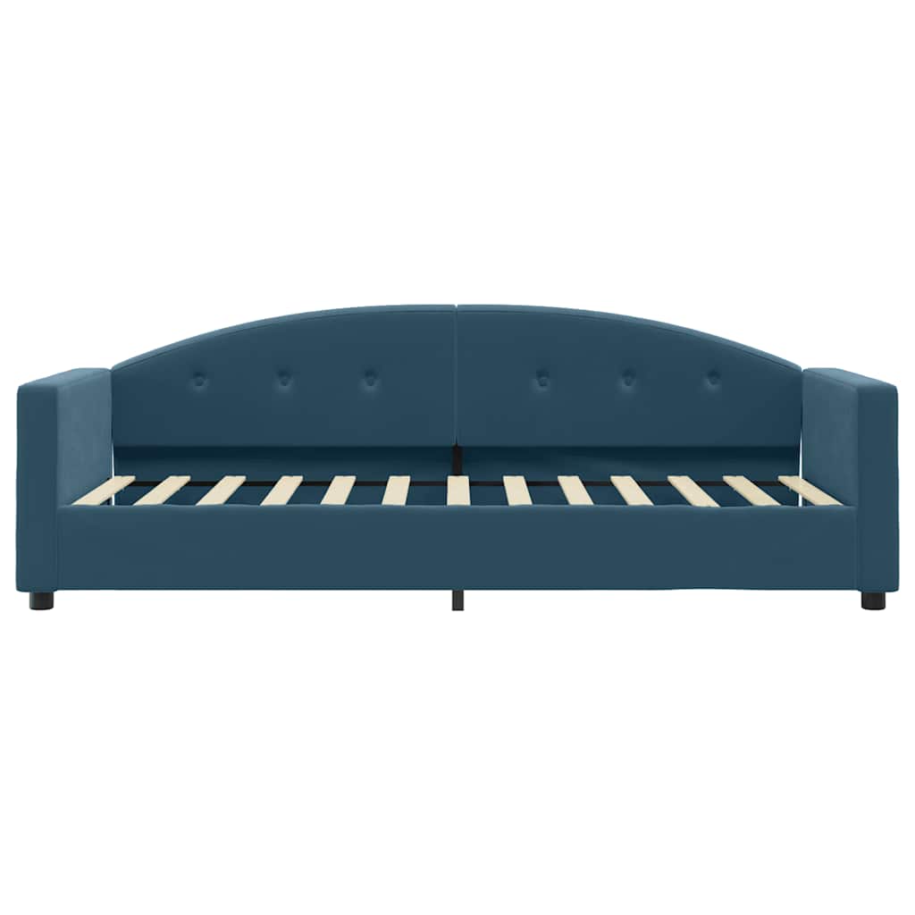 Sofá cama con colchón terciopelo azul 80x200 cm