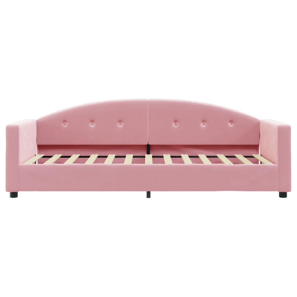 Sofá cama con colchón terciopelo rosa 80x200 cm