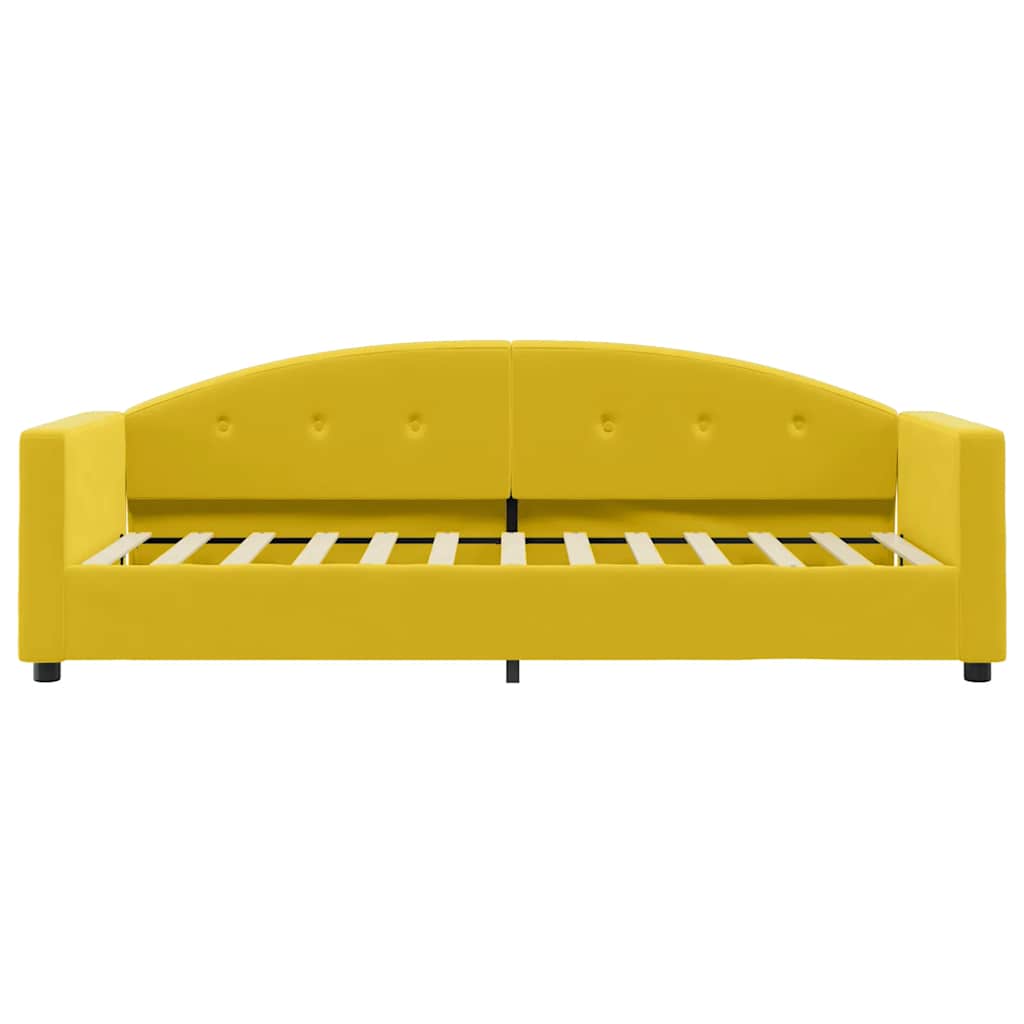 Sofá cama con colchón terciopelo amarillo 80x200 cm