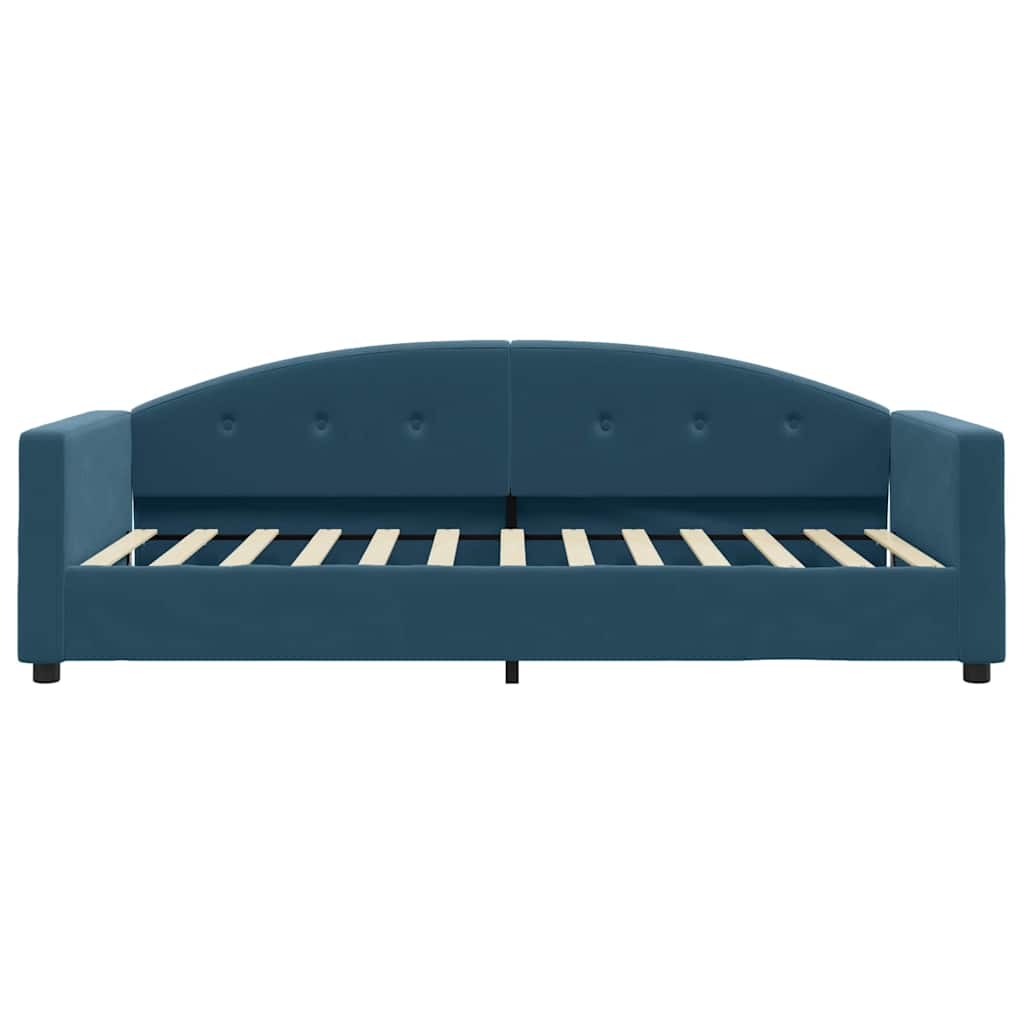 Sofá cama con colchón terciopelo azul 90x200 cm