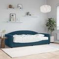 Sofá cama con colchón terciopelo azul 90x200 cm