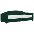Sofá cama con colchón terciopelo verde oscuro 90x200 cm