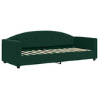 Sofá cama con colchón terciopelo verde oscuro 90x200 cm