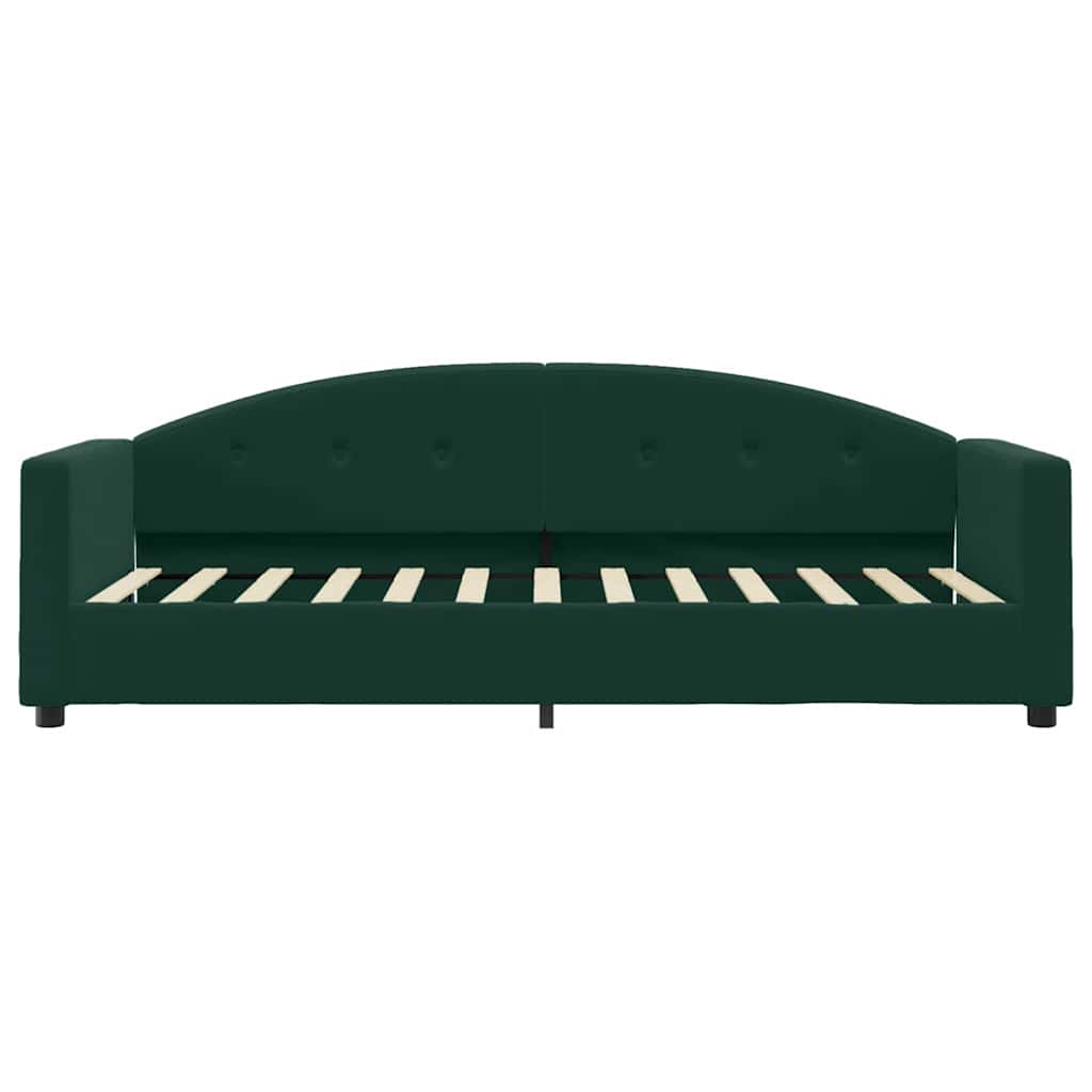 Sofá cama con colchón terciopelo verde oscuro 90x200 cm