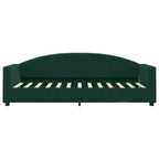 Sofá cama con colchón terciopelo verde oscuro 90x200 cm