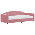 Sofá cama con colchón terciopelo rosa 90x200 cm