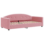 Sofá cama con colchón terciopelo rosa 90x200 cm