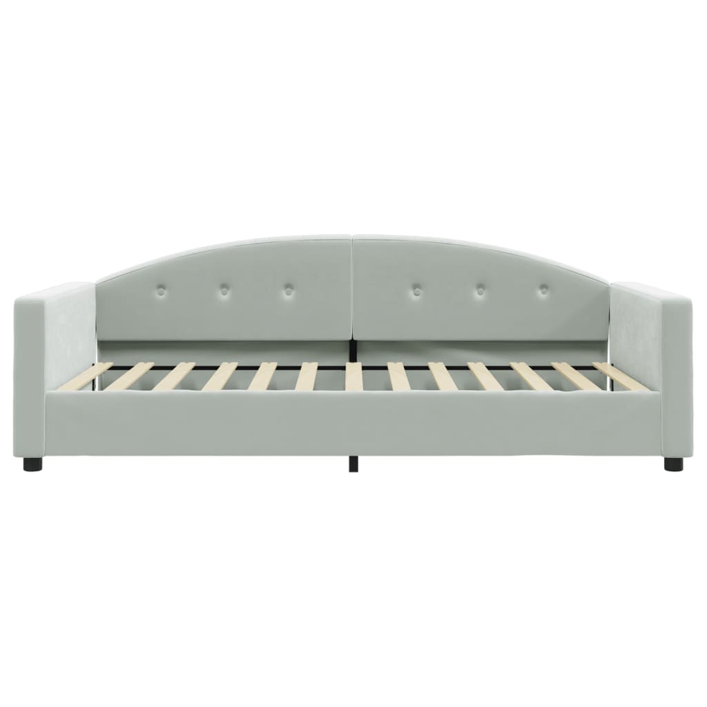 Sofá cama con colchón terciopelo gris claro 100x200 cm