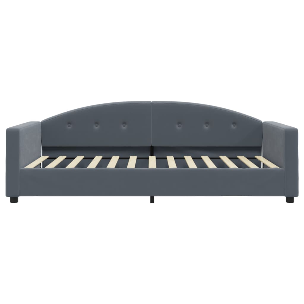 Sofá cama con colchón terciopelo gris oscuro 100x200 cm