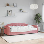 Sofá cama con colchón terciopelo rosa 100x200 cm