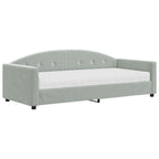 Sofá cama con colchón terciopelo gris claro 90x190 cm