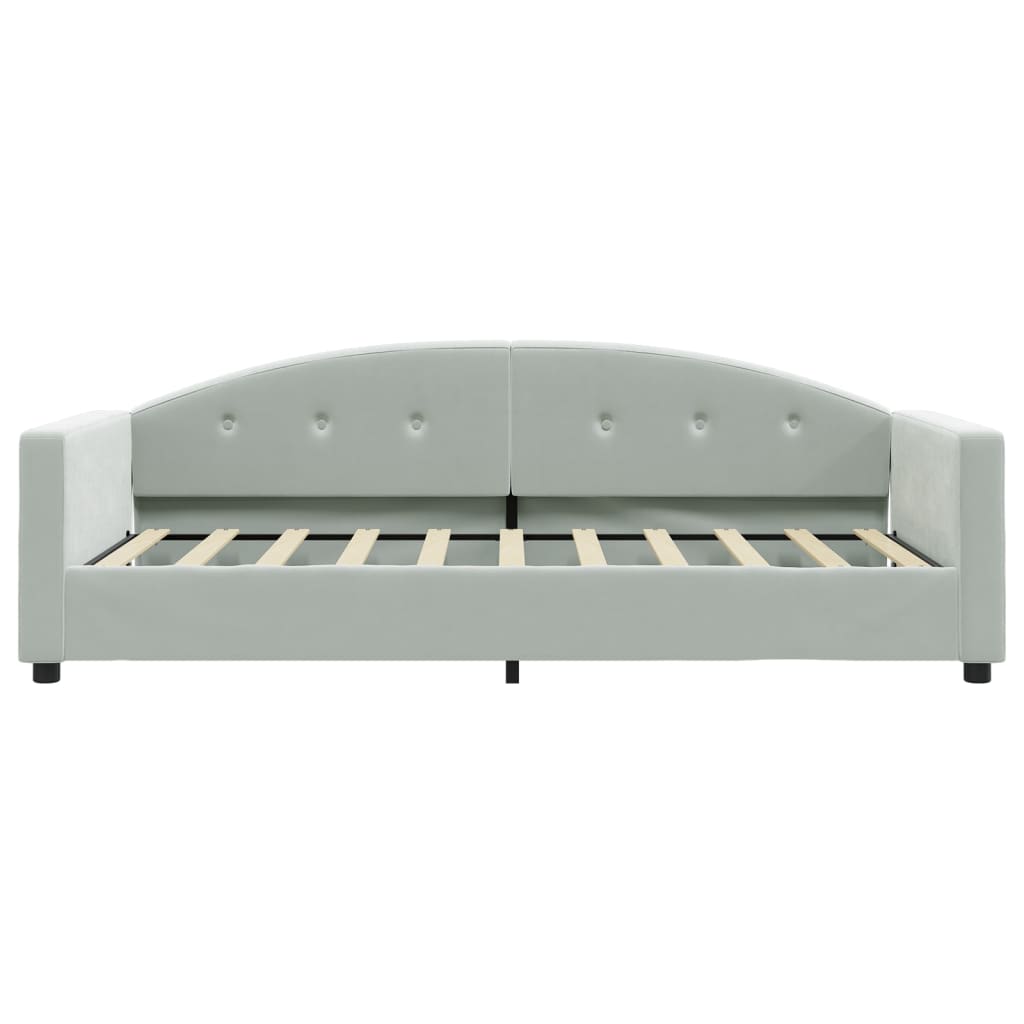 Sofá cama con colchón terciopelo gris claro 90x190 cm