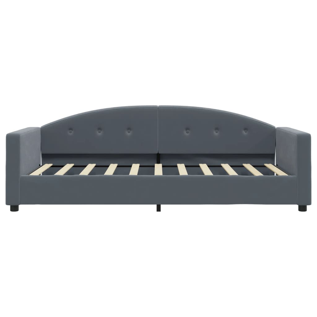 Sofá cama con colchón terciopelo gris oscuro 90x190 cm