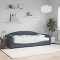 Sofá cama con colchón terciopelo gris oscuro 90x190 cm