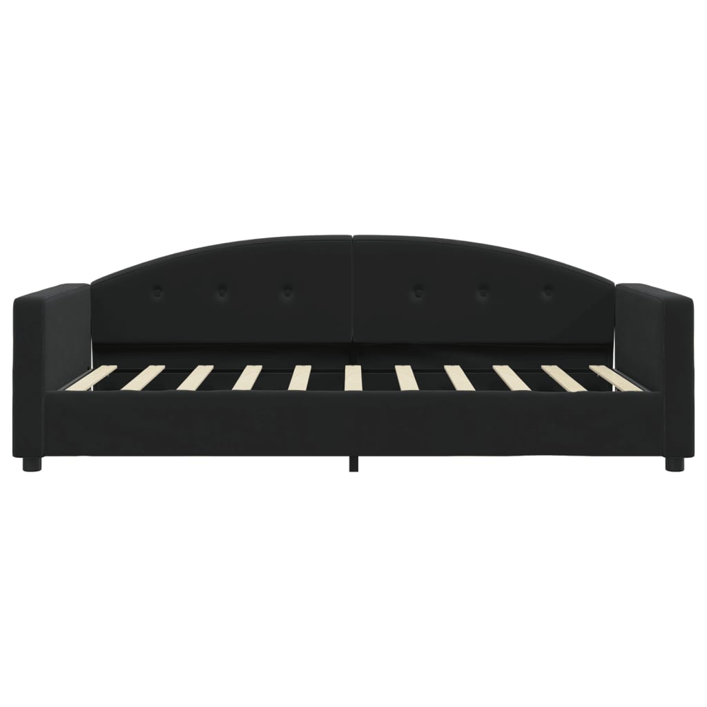 Sofá cama con colchón terciopelo negro 90x190 cm