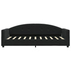 Sofá cama con colchón terciopelo negro 90x190 cm