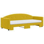 Sofá cama nido con cajones terciopelo amarillo 80x200 cm