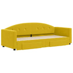 Sofá cama nido con cajones terciopelo amarillo 80x200 cm