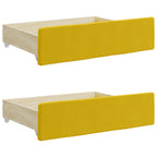 Sofá cama nido con cajones terciopelo amarillo 80x200 cm