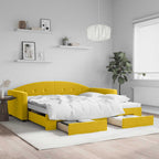 Sofá cama nido con cajones tela gris claro 100x190 cm