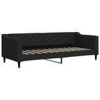 Sofá cama con colchón tela negro 80x200 cm