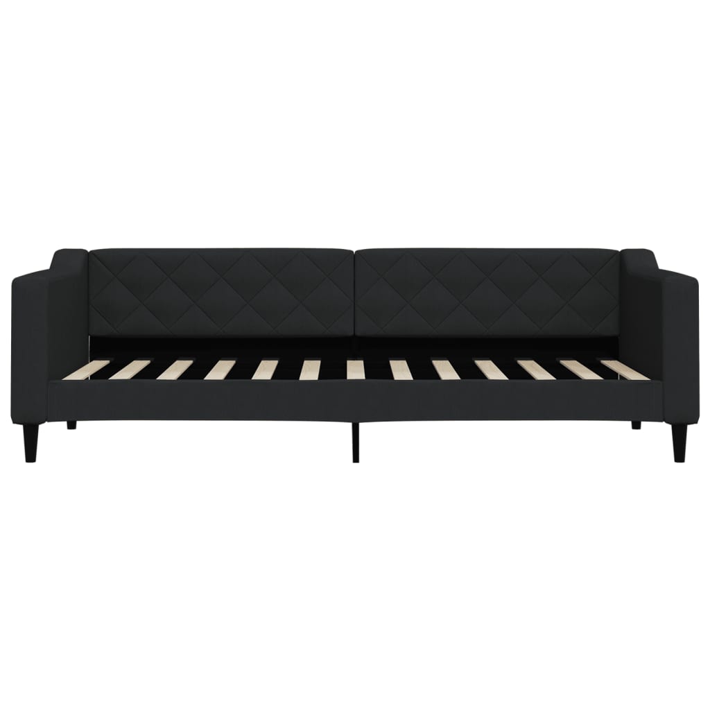 Sofá cama con colchón tela negro 80x200 cm