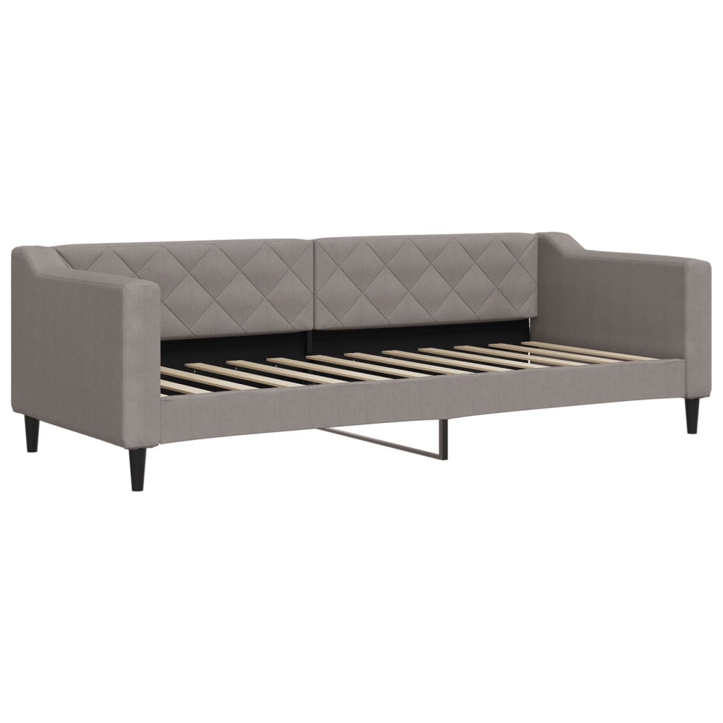 Sofá cama con colchón tela gris taupe 80x200 cm