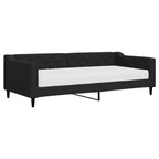 Sofá cama con colchón tela negro 90x200 cm