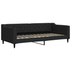 Sofá cama con colchón tela negro 90x200 cm